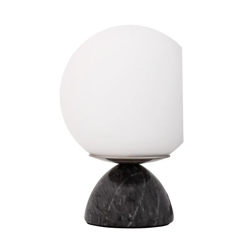 Lampe à poser Shiny Pearl max20W E14 Noir/Blanc 230V marbre/verre