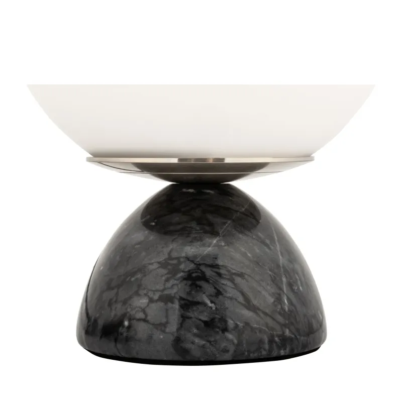 Lampe à poser Shiny Pearl max20W E14 Noir/Blanc 230V marbre/verre