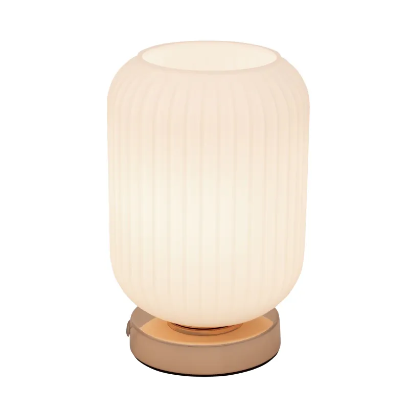 Lampe à poser Noble Purity max20W E27 Blanc/champagne doré 230V Verre/Métal