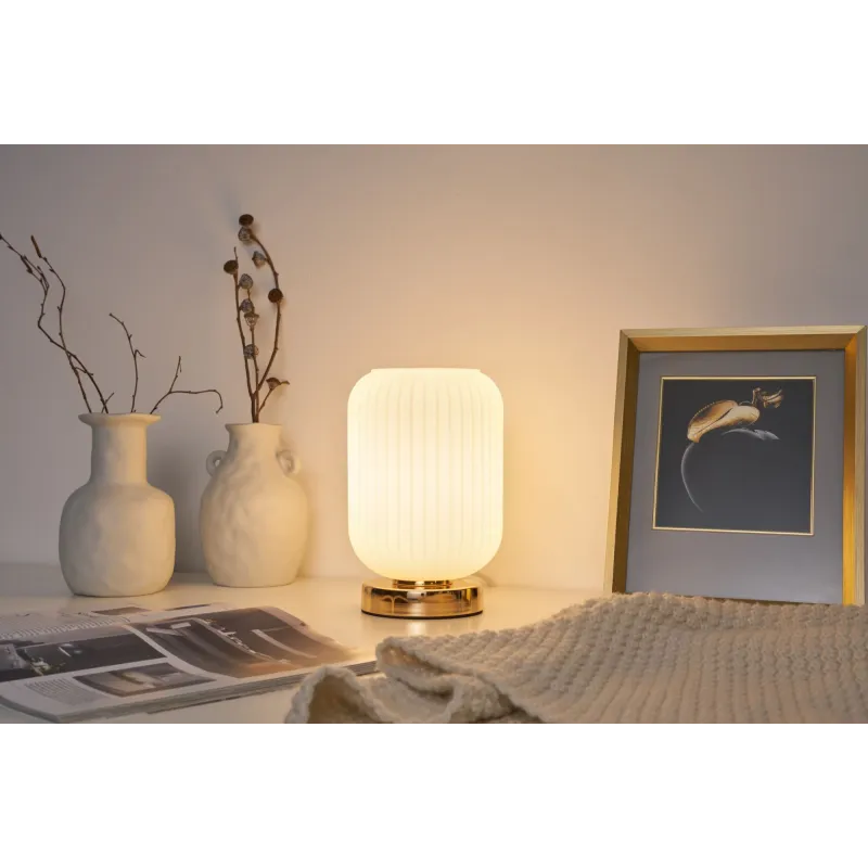 Lampe à poser Noble Purity max20W E27 Blanc/champagne doré 230V Verre/Métal