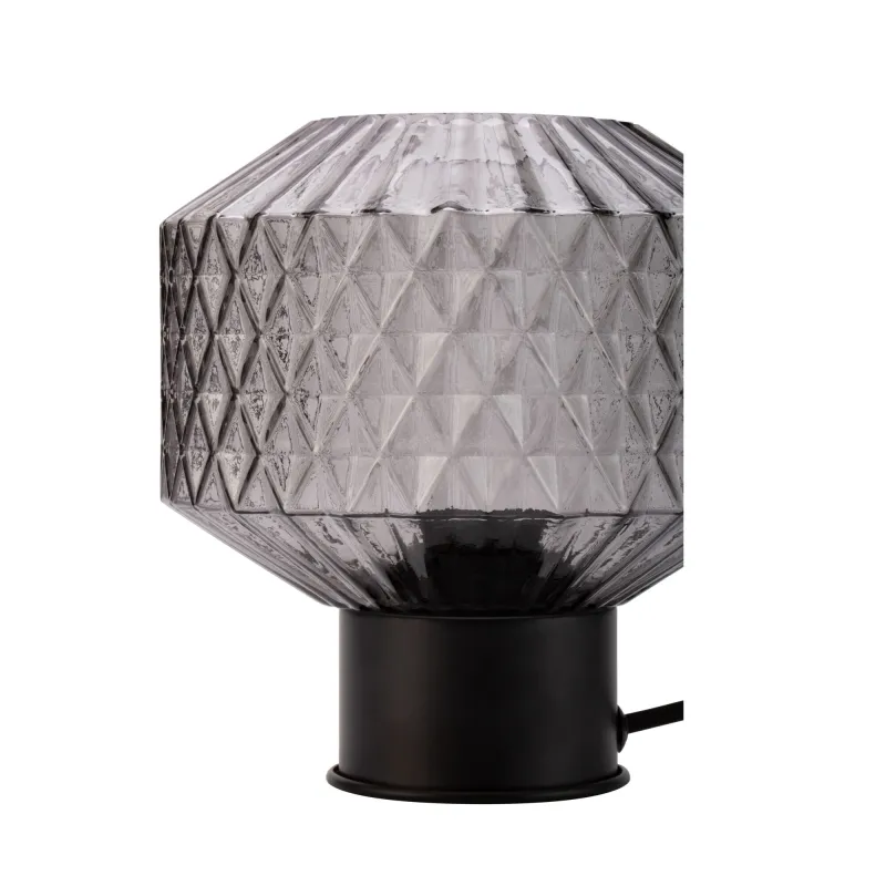 Lampe à poser Gleaming Smoke max20W E27 Verre/Verre fumé/Noir 230V