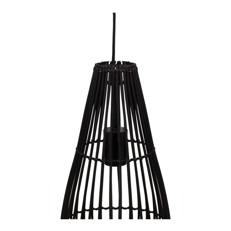 Suspension Timber Love max20W E27 Noir 230V Rotin/Métal