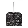 Suspension Timber Pearl max20W E27 Noir 230V papier tressé/métal