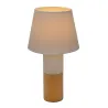 Lampe à poser Woody Elegance max20W E27 Bois/Blanc 230V Bois/tissu