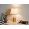 Lampe à poser Woody Elegance max20W E27 Bois/Blanc 230V Bois/tissu
