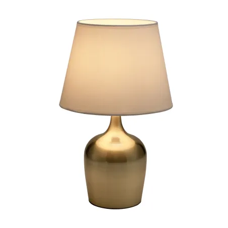Lampe à poser Golden Glamour max20W E27 Doré/Blanc 230V Métal/tissu