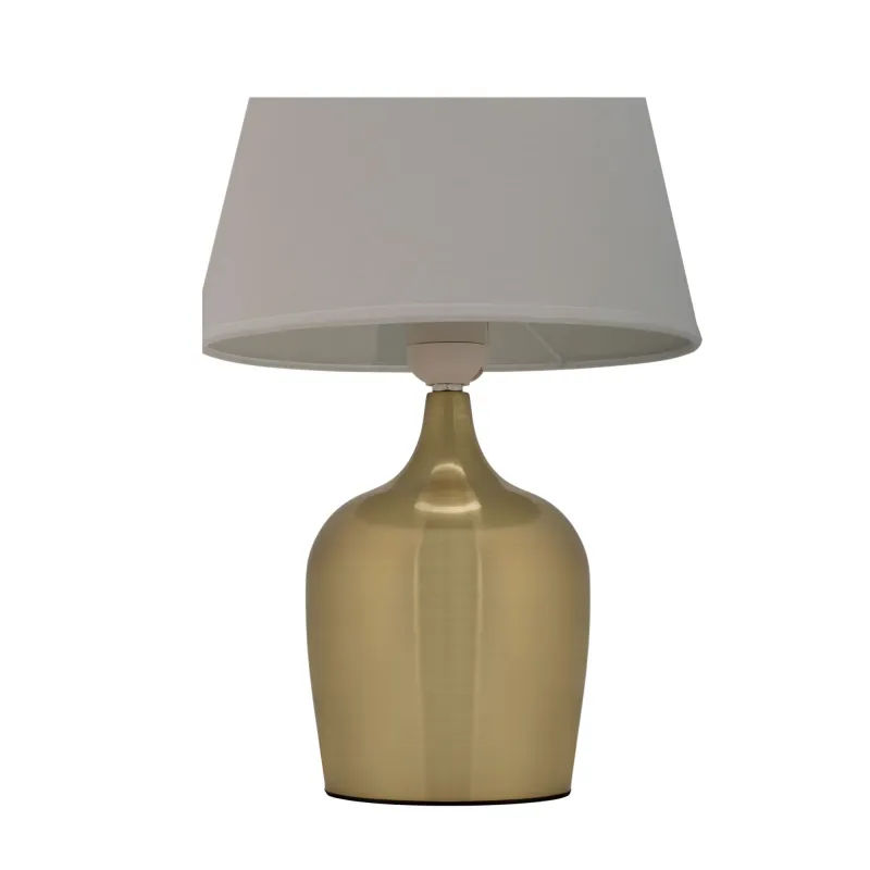 Lampe à poser Golden Glamour max20W E27 Doré/Blanc 230V Métal/tissu