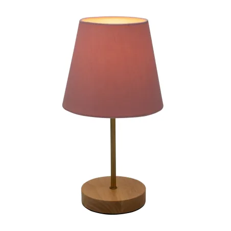 Lampe à poser Woody Rose max20W E27 Bois/Rose/Doré 230V Bois/tissu