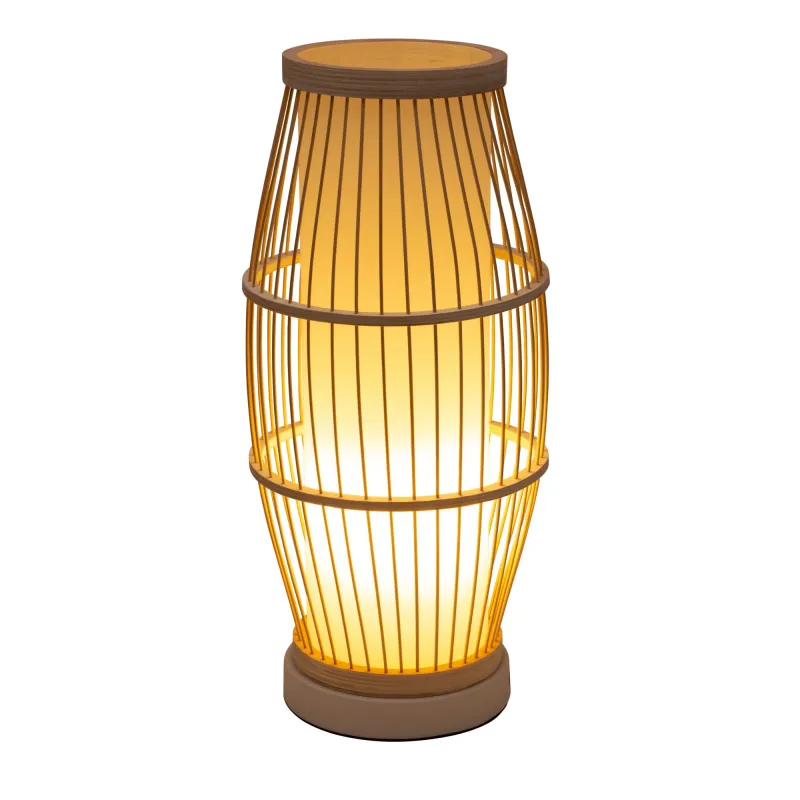 Lampe à poser Woody Passion max20W E27 Beige 230V bambou/plastique