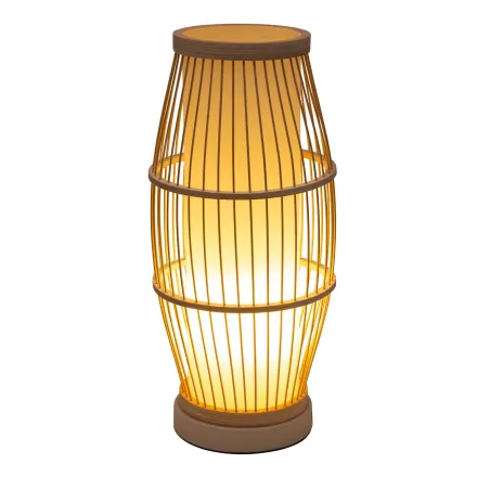 Lampe à poser Woody Passion max20W E27 Beige 230V bambou/plastique