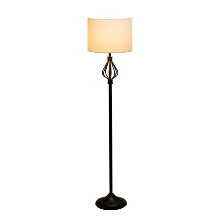 Lampadaire Grand Beauty max20W E27 Blanc/noir 230V Tissu/métal