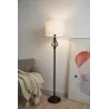 Lampadaire Grand Beauty max20W E27 Blanc/noir 230V Tissu/métal