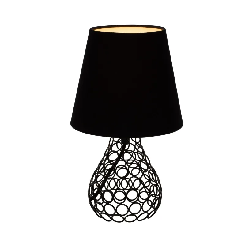 Lampe à poser Black Brilliance max20W E27 Noir 230V Tissu/Métal