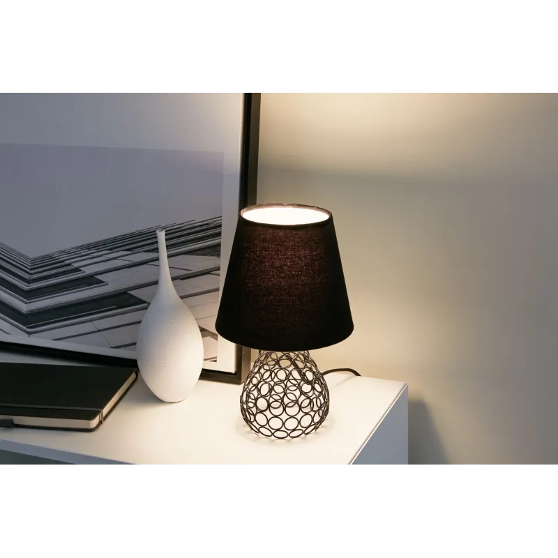 Lampe à poser Black Brilliance max20W E27 Noir 230V Tissu/Métal