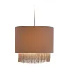 Suspension Noble Reverie max20W E27 Gris/Noir 230V Velours/Métal
