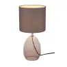 Lampe à poser Tempting Gleam max20W E14 Gris/Verre fumé 230V tissu/verre