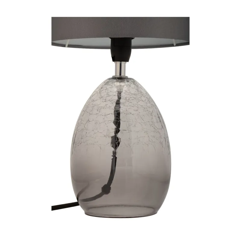 Lampe à poser Tempting Gleam max20W E14 Gris/Verre fumé 230V tissu/verre