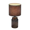 Lampe à poser Classy Velvet max20W E14 Gris/Verre fumé 230V velours/verre