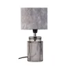 Lampe à poser Classy Velvet max20W E14 Gris/Verre fumé 230V velours/verre