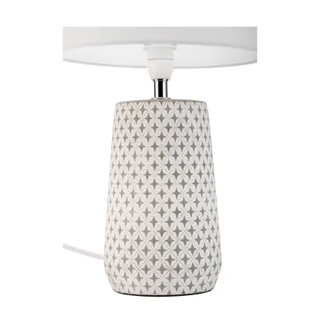 Lampe à poser Pretty Purity max20W E14 Blanc/Gris 230V tissu/béton