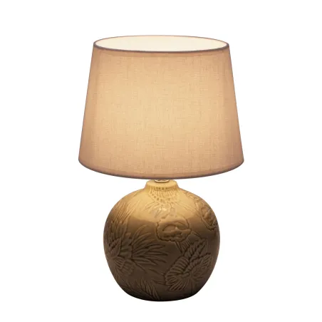 Lampe à poser Tender Love max20W E27 Blanc/Gris 230V tissu/céramique