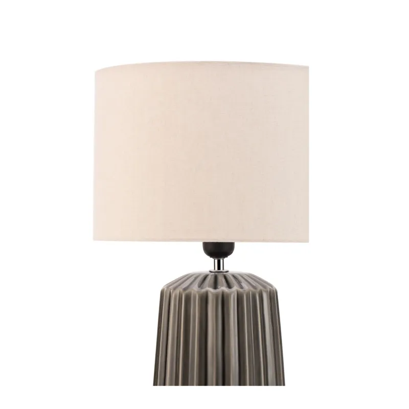 Lampe à poser Classy Delight max20W E27 Beige/Gris 230V tissu/céramique