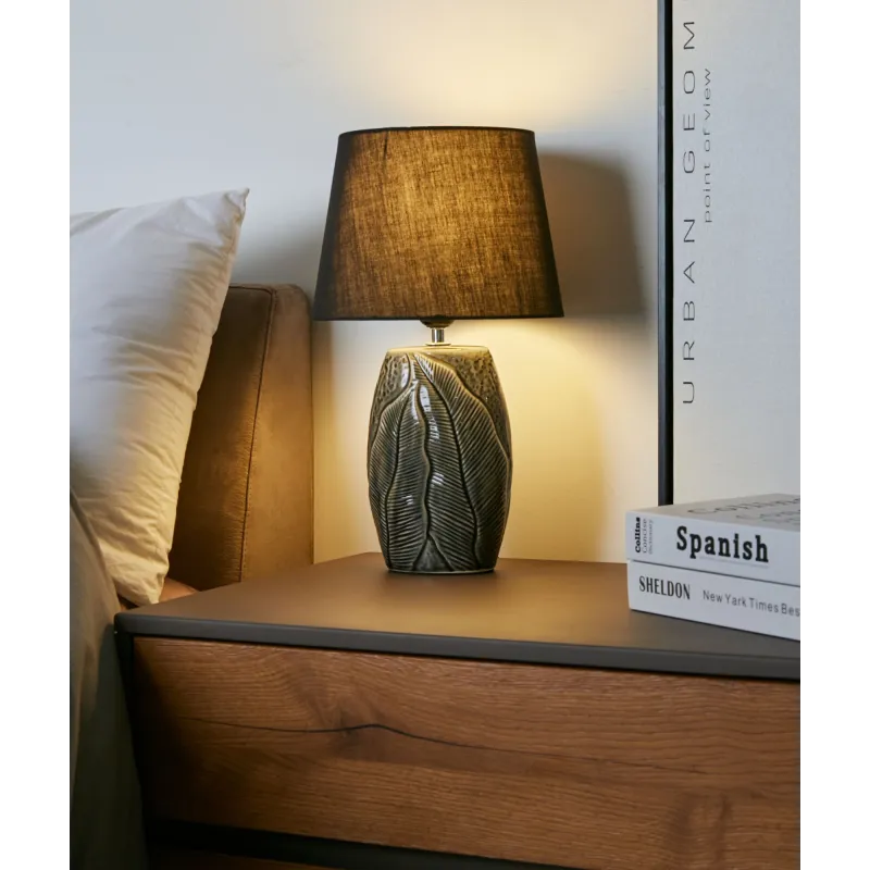 Lampe à poser Midnight Dream max20W E27 Noir/Gris 230 V Tissu/Keramik