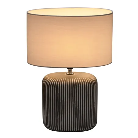 Lampe à poser Pure Shine max20W E14 Gris/Blanc 230V tissu/céramique