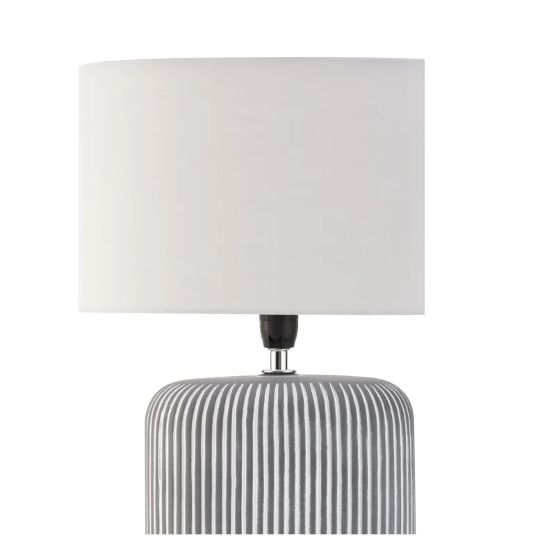 Lampe à poser Pure Shine max20W E14 Gris/Blanc 230V tissu/céramique