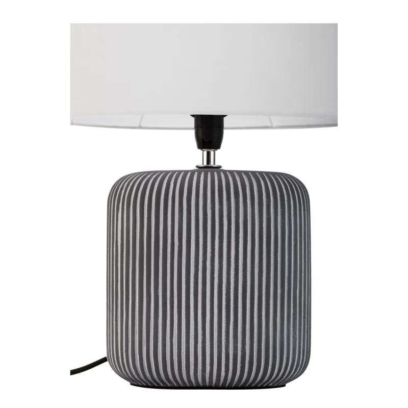 Lampe à poser Pure Shine max20W E14 Gris/Blanc 230V tissu/céramique