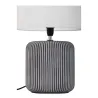 Lampe à poser Pure Shine max20W E14 Gris/Blanc 230V tissu/céramique