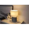 Lampe à poser Pure Shine max20W E14 Gris/Blanc 230V tissu/céramique