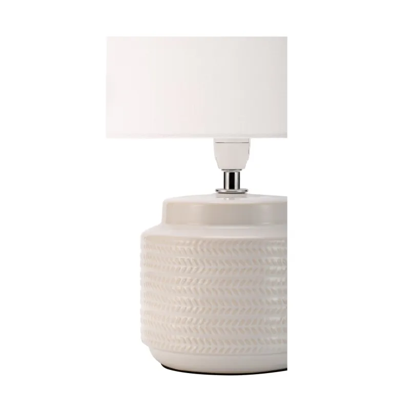 Lampe à poser Bright Soul max20W E14 Crème/Beige 230V Tissu/céramique