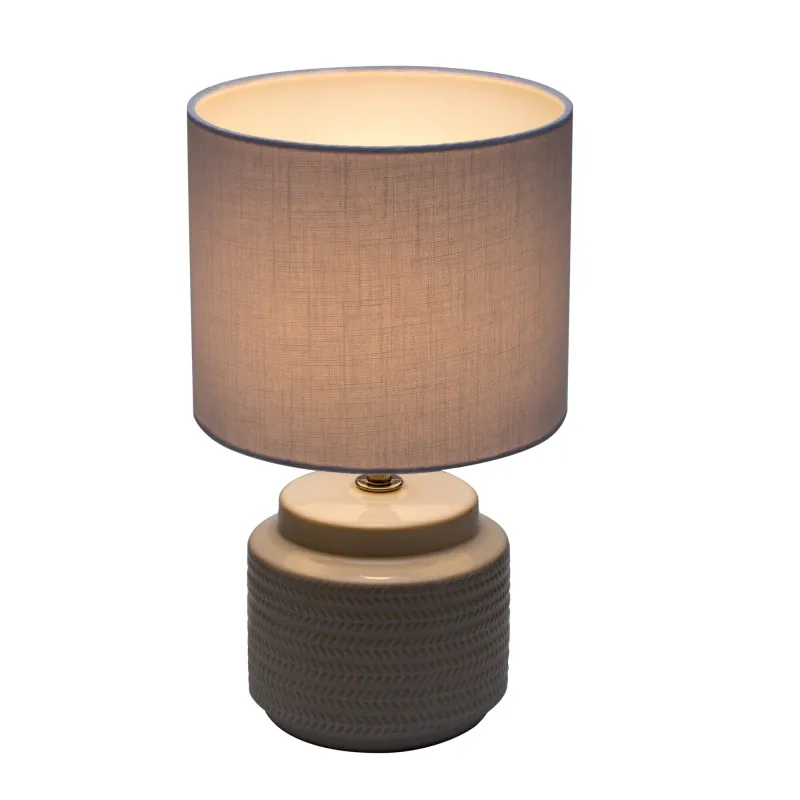 Lampe à poser Bright Soul max20W E14 Crème/Beige 230V Tissu/céramique