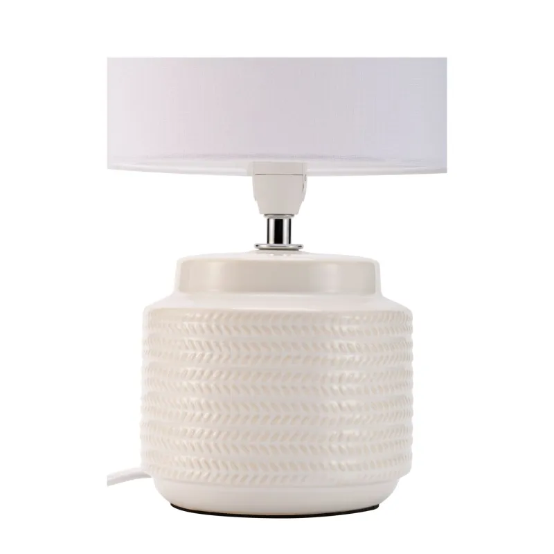 Lampe à poser Bright Soul max20W E14 Crème/Beige 230V Tissu/céramique