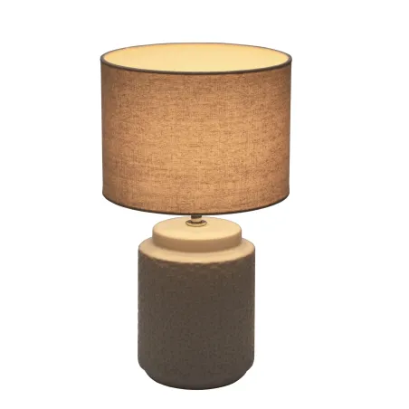 Lampe à poser Charming Bloom max20W E14 Beige 230V tissu/céramique