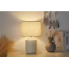 Lampe à poser Charming Bloom max20W E14 Beige 230V tissu/céramique