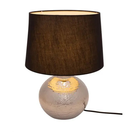 Lampe à poser Touch of silver max20W E14 Noir/Argent 230V tissu/céramique