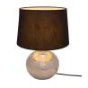 Lampe à poser Touch of silver max20W E14 Noir/Argent 230V tissu/céramique