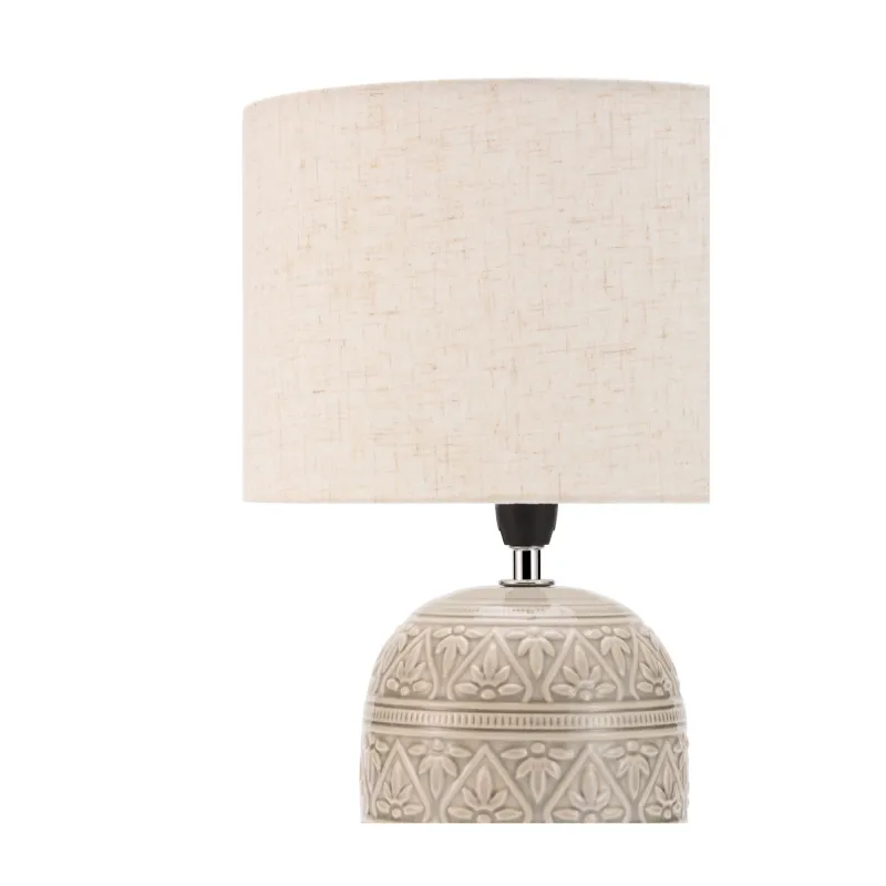 Lampe à poser Tender Pearl max20W E14 Beige 230V tissu/céramique