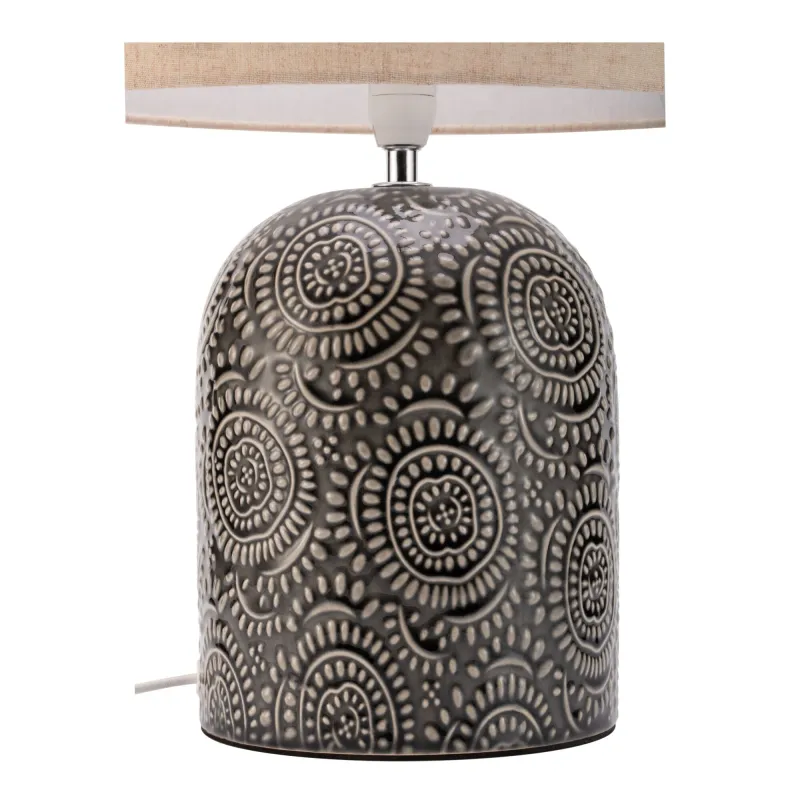 Lampe à poser Shiny Dreamer max20W E14 Beige/Gris 230V tissu/céramique