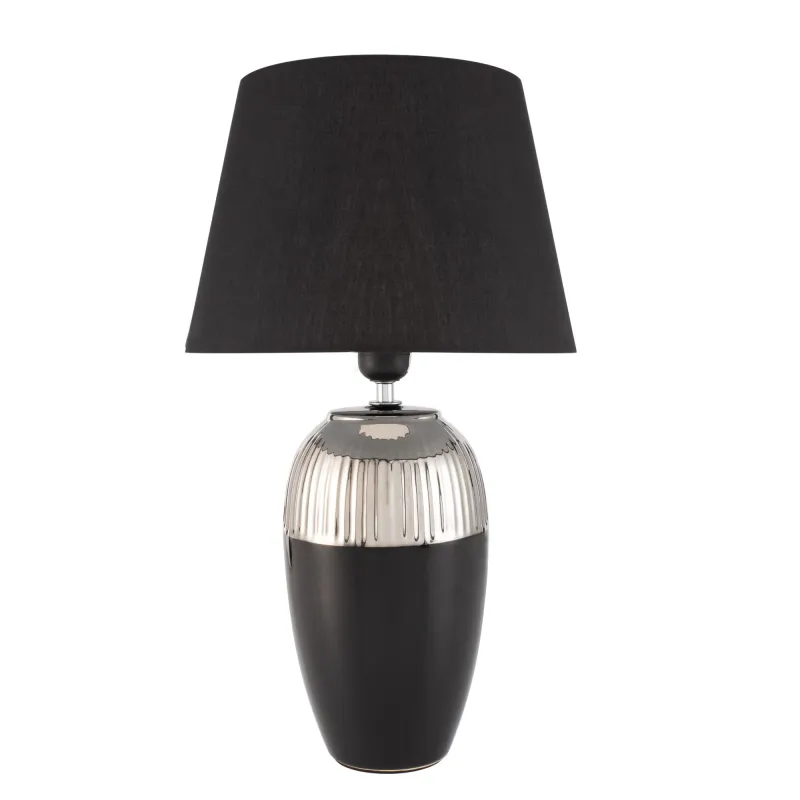 Lampe à poser Midnight Beauty max20W E27 Noir/Argent 230V tissu/céramique