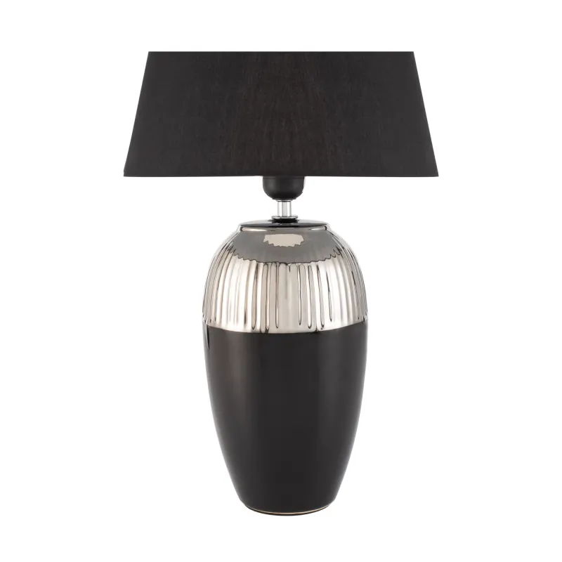 Lampe à poser Midnight Beauty max20W E27 Noir/Argent 230V tissu/céramique