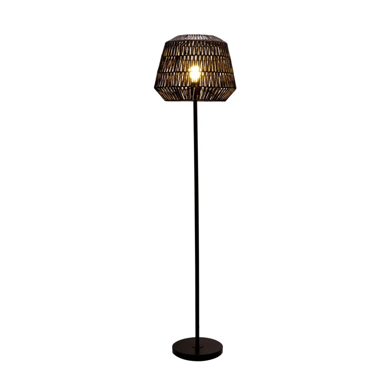 Lampadaire Timber Pearl max20W E27 Noir 230V papier tressé/métal