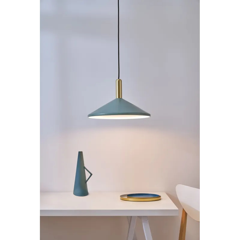 Suspension Fancy Delight max20W G9 Vert satiné/Doré 230V Métal