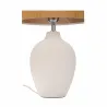 Lampe à poser Timber Glow max20W E27 Beige/Blanc 230V Bambou/céramique