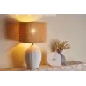 Lampe à poser Timber Glow max20W E27 Beige/Blanc 230V Bambou/céramique
