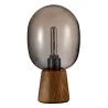 Lampe à poser Mystical Gleam max20W E27 Verre fumé/Bois 230V Verre/Bois