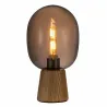 Lampe à poser Mystical Gleam max20W E27 Verre fumé/Bois 230V Verre/Bois