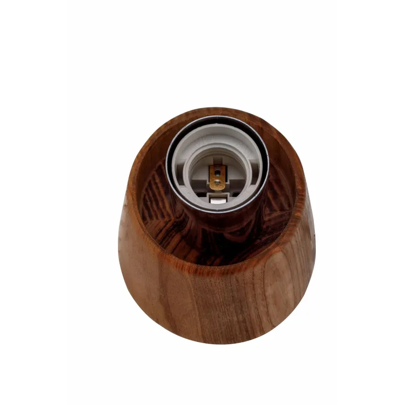 Lampe à poser Mystical Gleam max20W E27 Verre fumé/Bois 230V Verre/Bois